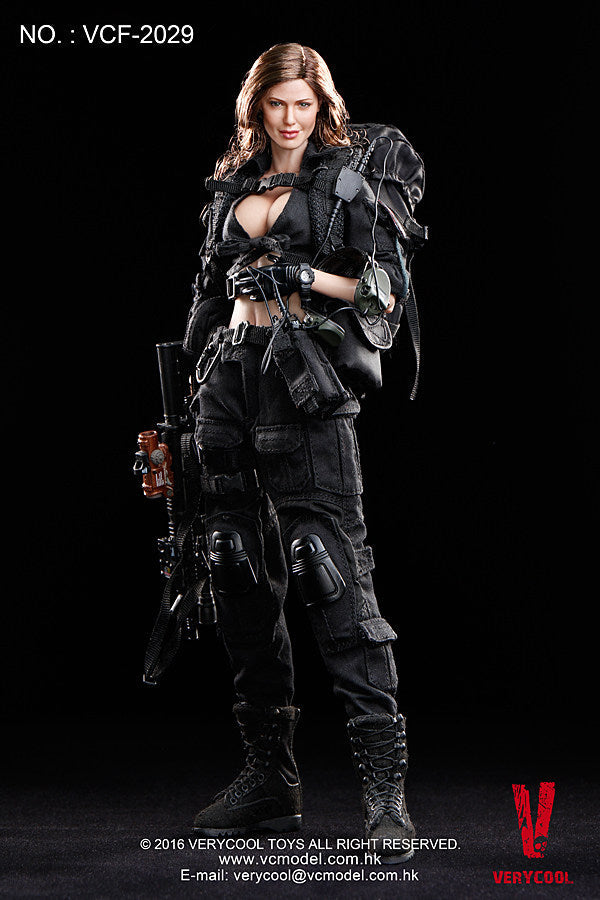 VERYCOOL VCF-2029 1/6 Black Female Shooter Angelina Jolie Figure