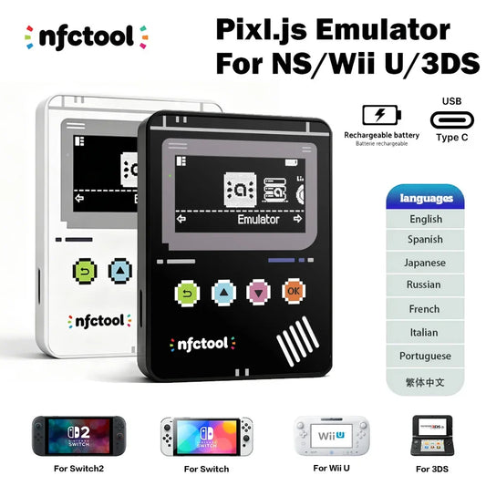 NFC Emulator NFC Tag Emulator Unlimited Rewrite Auto UID Regen Rechargeable Battery Compatible 50+ Games For Amiibo Switch 1 & 2