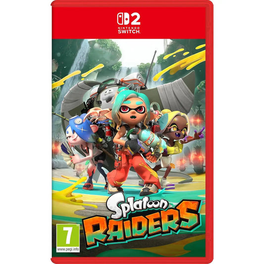 Splatoon Raiders for Nintendo Switch 2, new action-adventure game focusing on exploration and PvE combat, featuring cooperative play for up to 4 players, available in Spanish and set in the mysterious Spiral Islands.