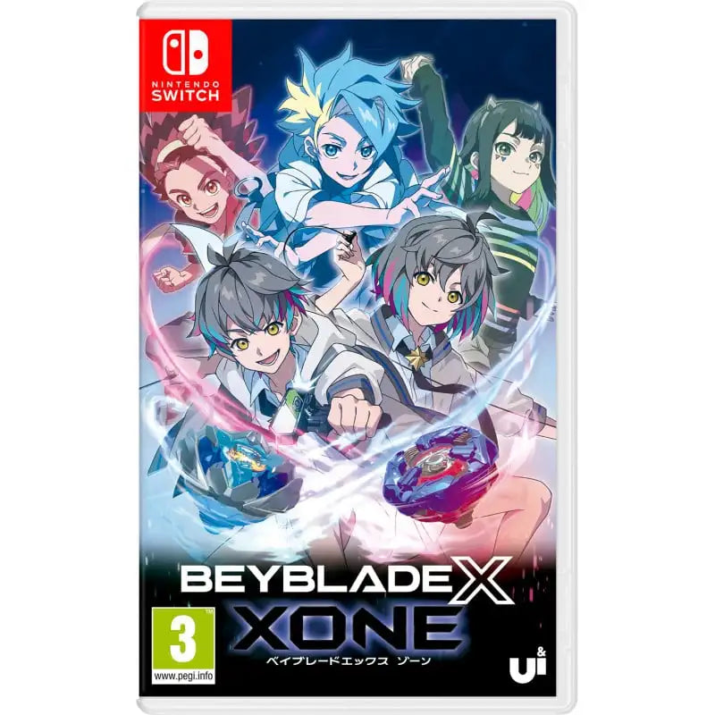 Beyblade X XOne - Switch Game Version ESPAÑA, Fighting genre, Spanish language, offers online battles, customization with over 100 million combinations, and fast-paced action for ages 12-15, perfect for Nintendo Switch fans.
