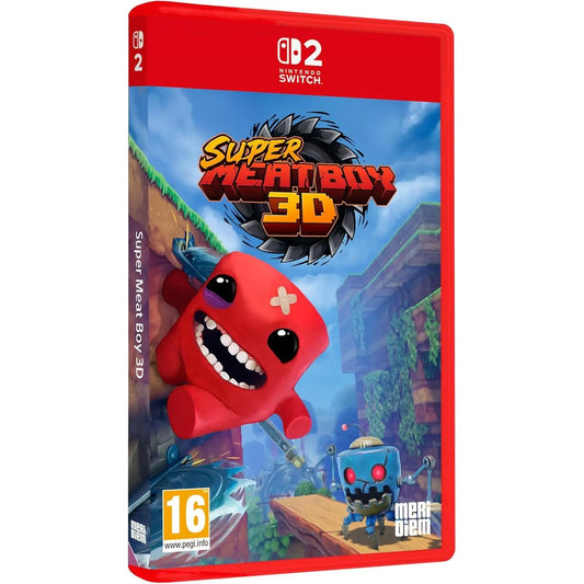 Super Meat Boy 3D - Nintendo Switch Game in Spanish, featuring intense 3D platforming action, brutal levels testing precision, epic boss battles, and unlockable secrets for retro gaming enthusiasts.
