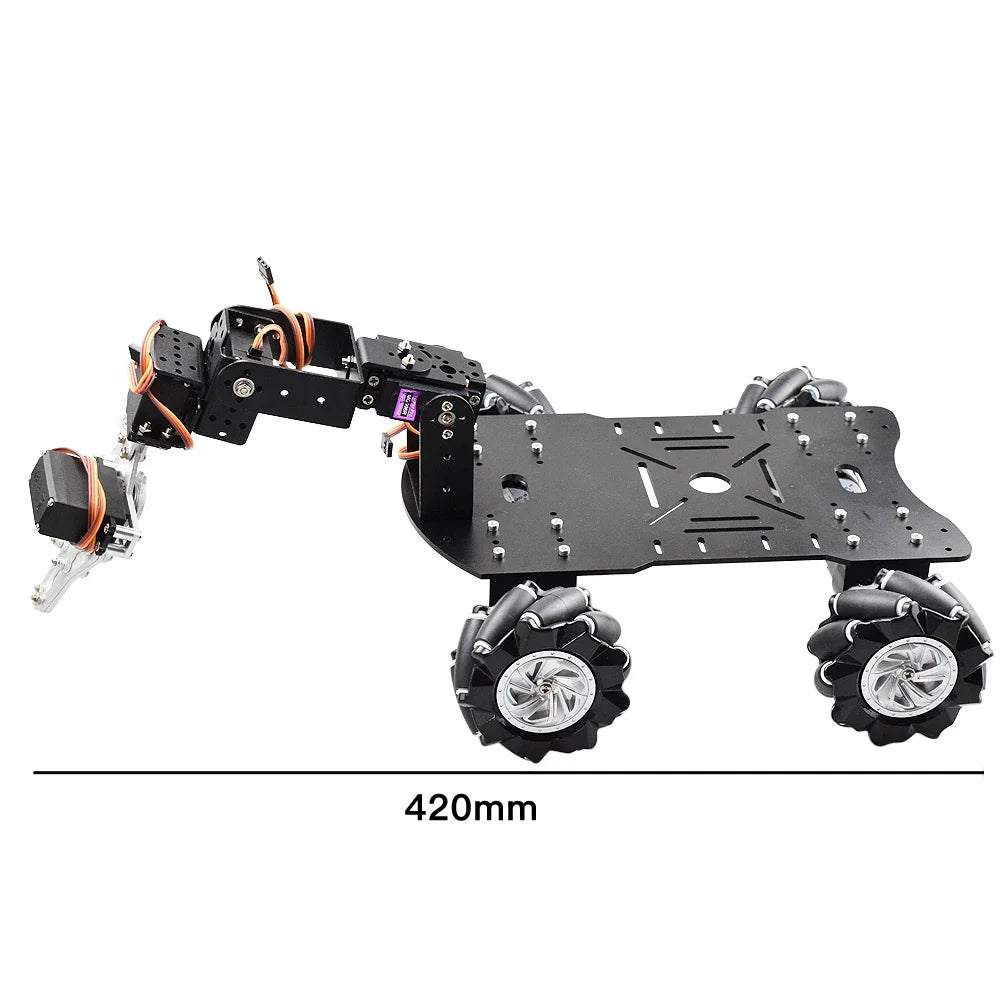 Mecanum Wheel Robot Car Robot Arm Kit with 4-Axis Control Robotics Claw for Arduino DIY Project STEM Toy