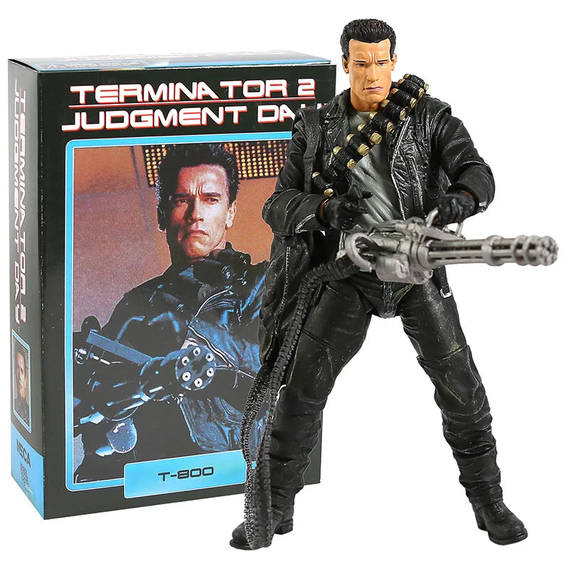The Terminator T-800 Arnold Schwarzenegger Figure Judgment Day Action Figure NECA War Damage Collectible Model Toys Gifts 18CM