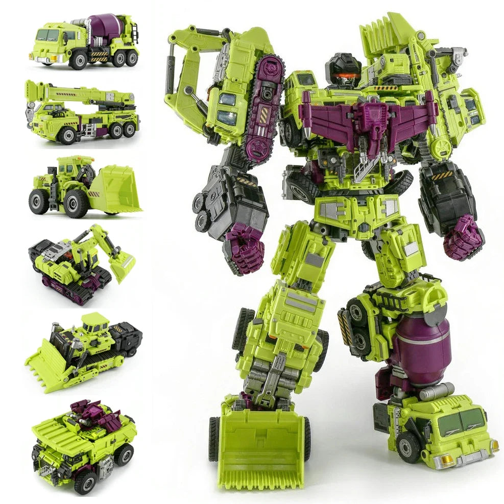 Jinbao GT Devastator Transformation G1 Oversize 6 in 1 Bonecrusher Scrapper Haul Mixmaster Hook KO Action Figure Robot Toys Gift