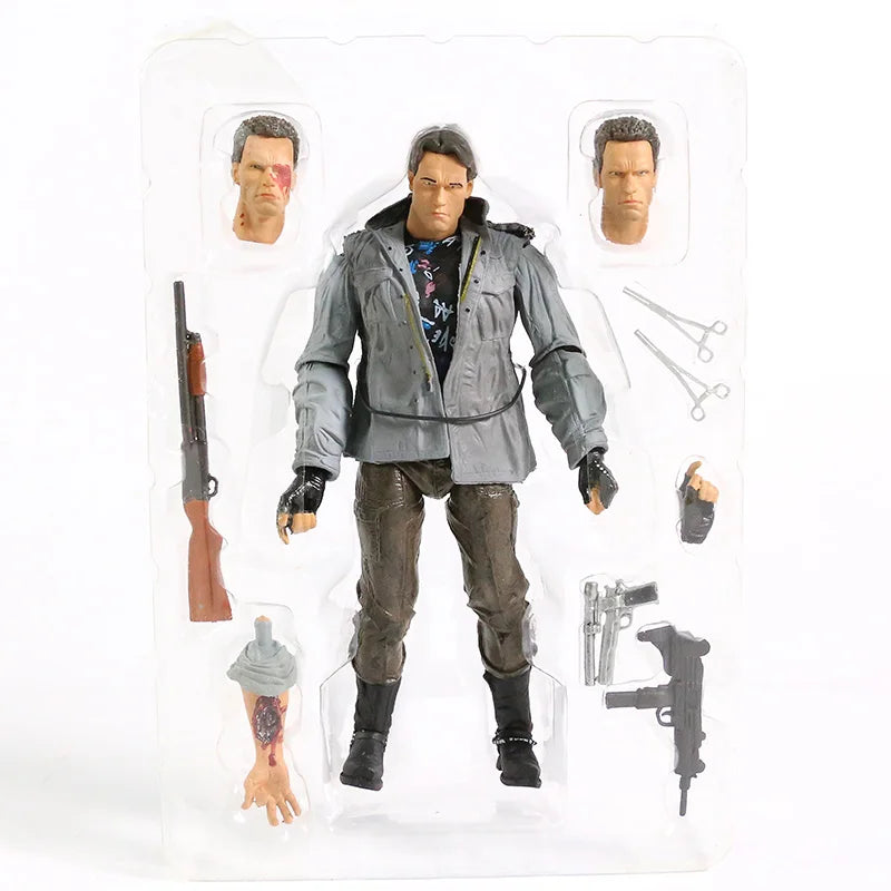 The Terminator T-800 Arnold Schwarzenegger Figure Judgment Day Action Figure NECA War Damage Collectible Model Toys Gifts 18CM