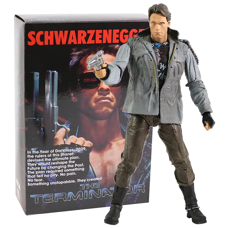 The Terminator T-800 Arnold Schwarzenegger Figure Judgment Day Action Figure NECA War Damage Collectible Model Toys Gifts 18CM