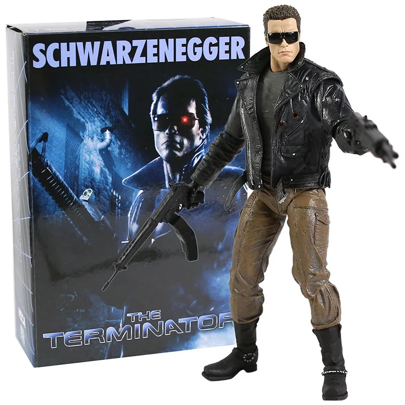 The Terminator T-800 Arnold Schwarzenegger Figure Judgment Day Action Figure NECA War Damage Collectible Model Toys Gifts 18CM