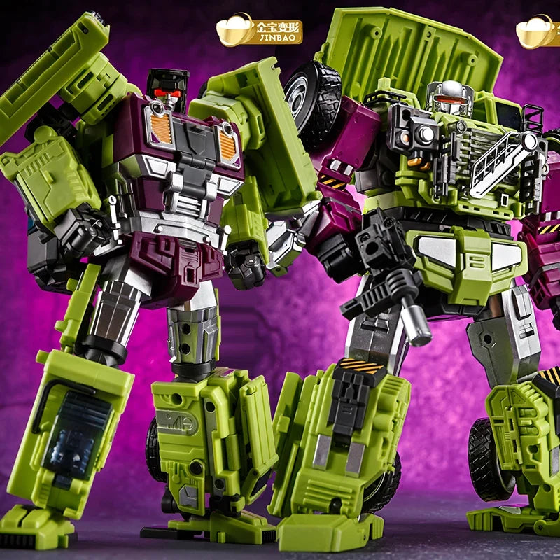 Jinbao GT Devastator Transformation G1 Oversize 6 in 1 Bonecrusher Scrapper Haul Mixmaster Hook KO Action Figure Robot Toys Gift