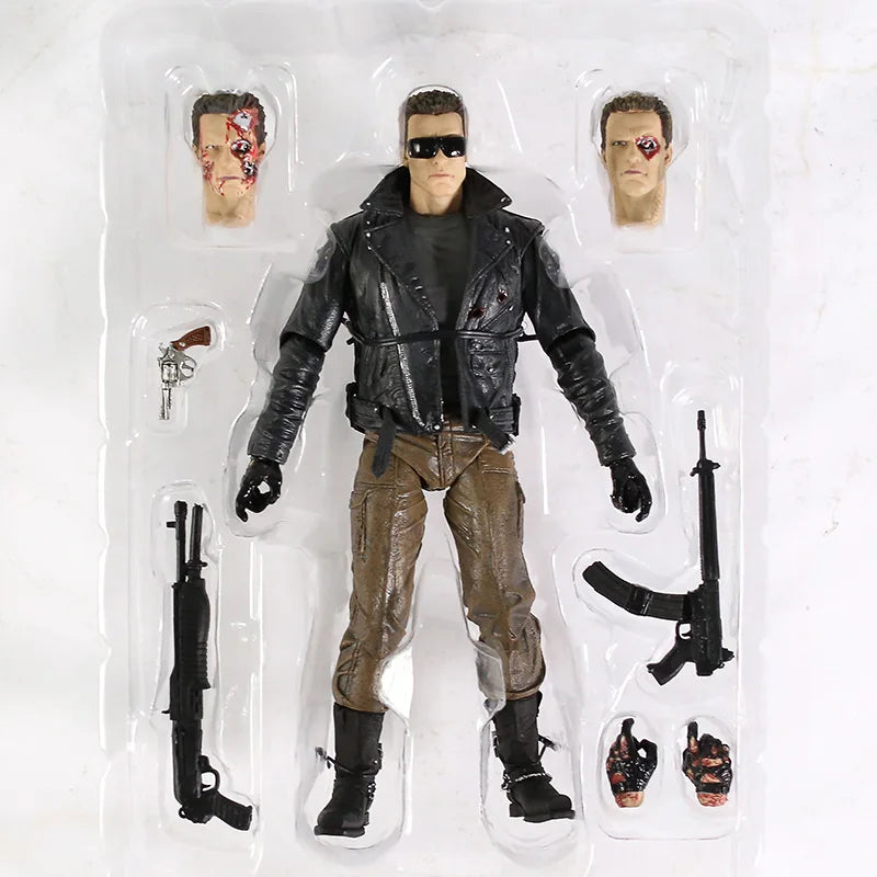 The Terminator T-800 Arnold Schwarzenegger Figure Judgment Day Action Figure NECA War Damage Collectible Model Toys Gifts 18CM
