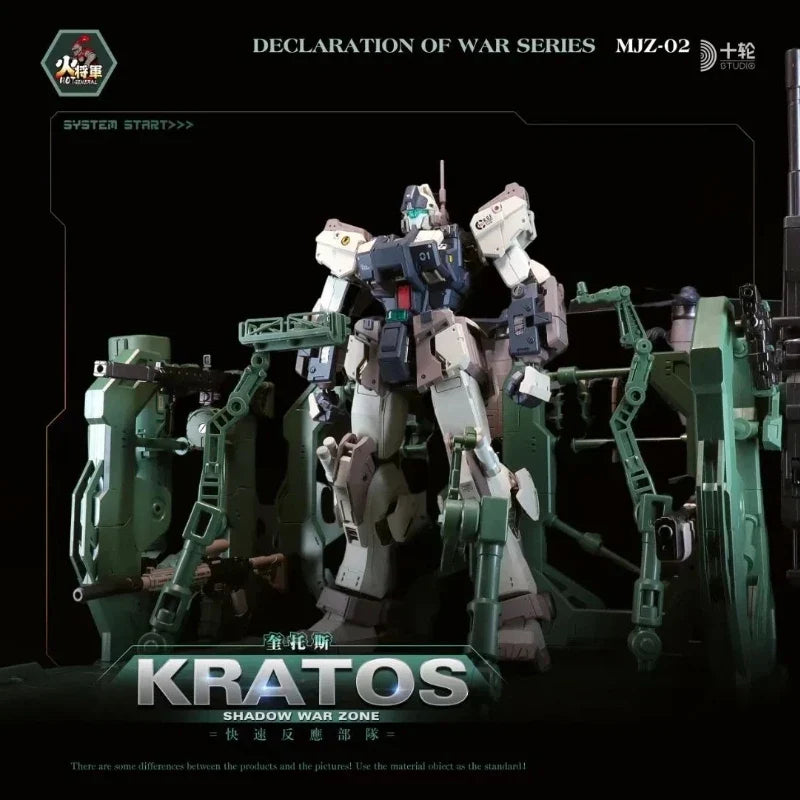 Fire General 1/100 Shadow War Zone Kratos Alloy Mecha Model Action Figure Hardcore Sci-Fi Mecha Toy With Platform Decor Boy Gift