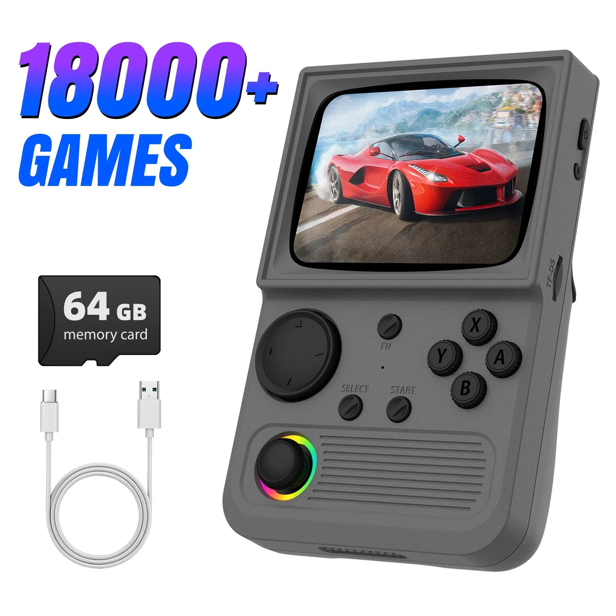 R36T Retro TV Handheld Game Console EmuEMEC System 18000+Game 3.5'' IPS Screen Wi-Fi Multiplayer Portable Pocket Video Console