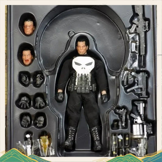 In Stock Marvel 1/12 Mezco Ant Punisher Sdcc Boo Bu Movable 6 Inch Figure Model White Punishment Uncle Skeleton Carving Toy