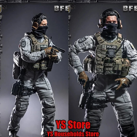 KT8008 1/6 BFE+ Counter Terrorism PolIze Force Cloth Man Action Figure Mini Static Rifle Model Ornament 12" Full Set Soldier