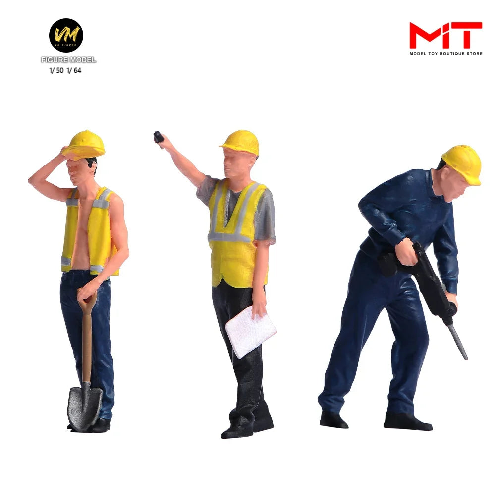 Miniature Figure 1/64 1/50 Site Scene accessories Workers 3D Mini Doll Model Fit Construction Vehicles Toy Decor Display