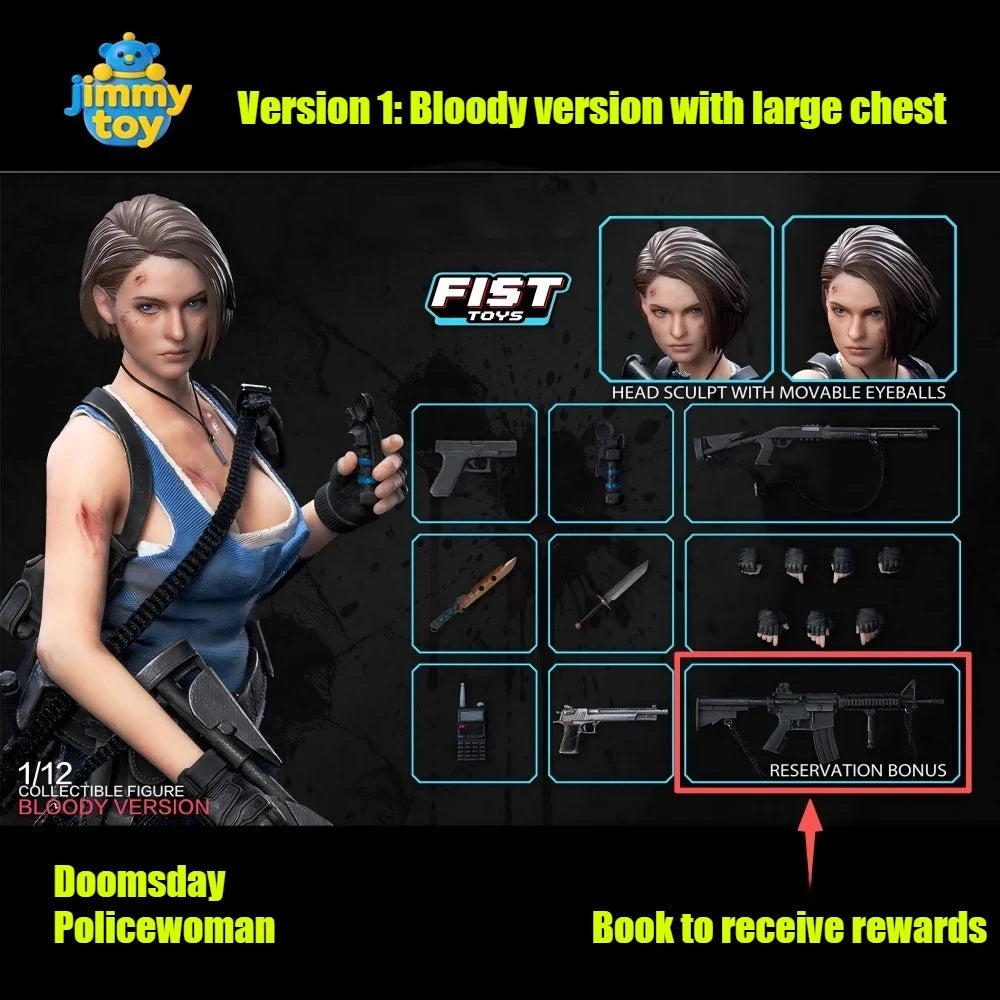 New Product Pre-sale: FIST TOYS 1/12 Scale Resident Evil Jill FIST-002 Classic Combat Girl Collectible Action Figure Model Toy