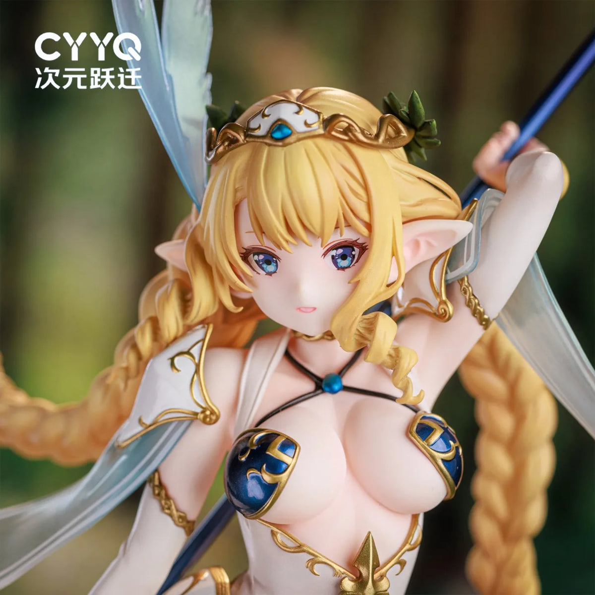 Anime Figure Lincia Elf Village Third Villager Long Halberd Beautiful Girl Two Dimensional Collectible Desktop Ornament