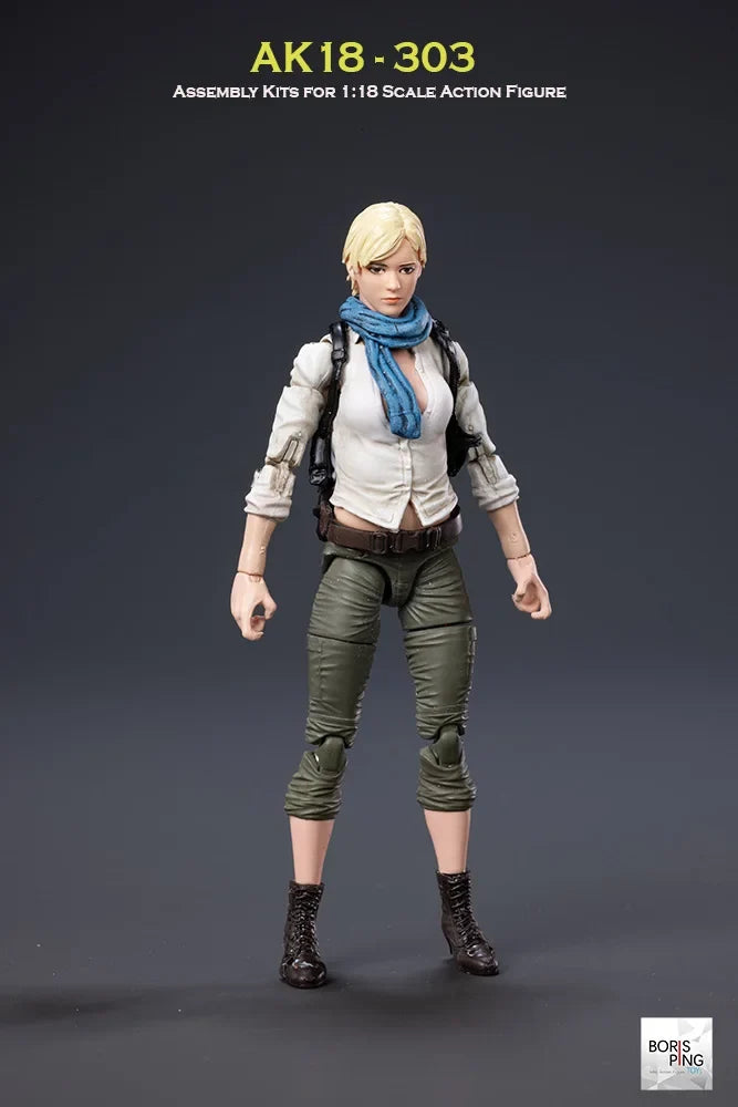 Presale BorisPing AK18 1/18 Scale Classic Game Character Special Agent Female Warrior Full Set Model 3.75 Inch Action Figure