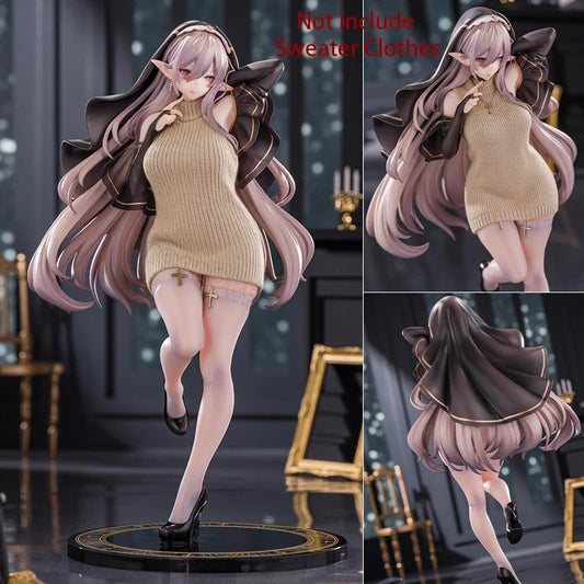 27cm PINKMANGO Shisuta-erufu By Sorananiiro Anime Girl Figure Nun/Sister Elf Action Figure Tsuki Uzaki Figurine Model Doll Toys