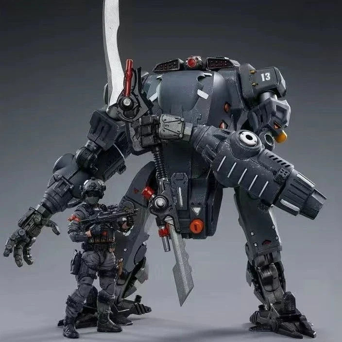 Official Genuine Joytoy Mecha, Steel Bone Robot Toy, Full Articulation Indust Equipped  Military Style Collectible Action Figure