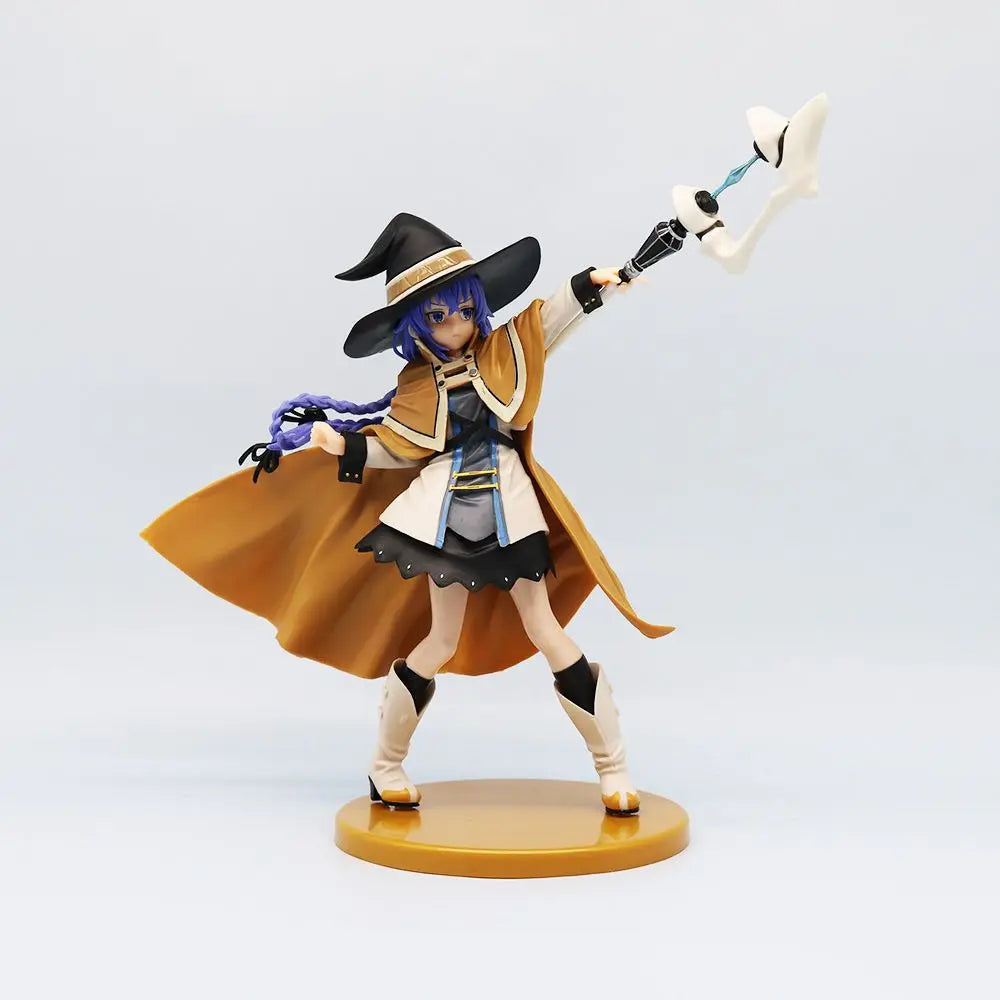 Mushoku Tensei Roxy Migurdia Figure – Blue Hair Witch Costume Casting Pose, Detachable Hat Staff, 1/8 PVC Anime Statue