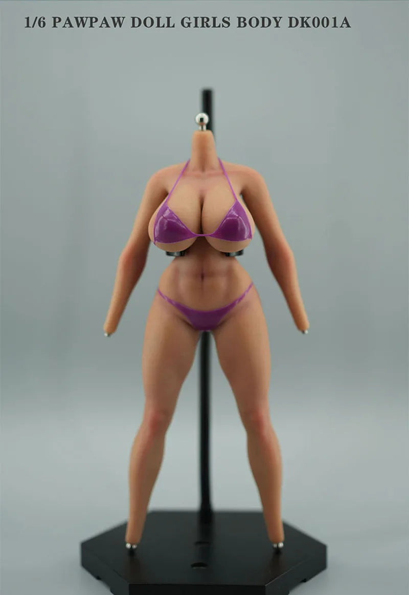 PawPawDoll DK001A 1/6 Anime Girl Oversize Breast Seamless Body 26.5cm Makeup Platinum Silicone Female Soldier Action Figure Doll
