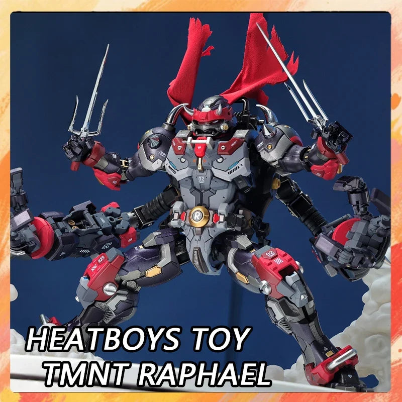 Heatboys Toy Raphael Action Figures Red Fiend TMNT Anime Figure Alloy Mecha Toy Ninja Turtle Plastic Toy Birthday Gift