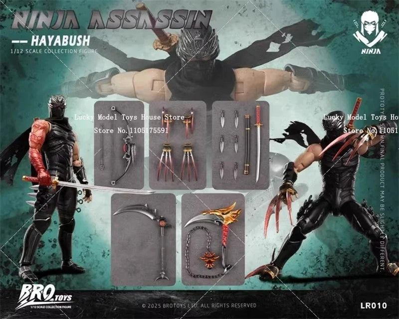 BROTOYS 1/12 Scale Collectible Action Figure Ninja Assassin Hayabush Super Flexible Body Design 6inch LR010 Soldier Model Gifts