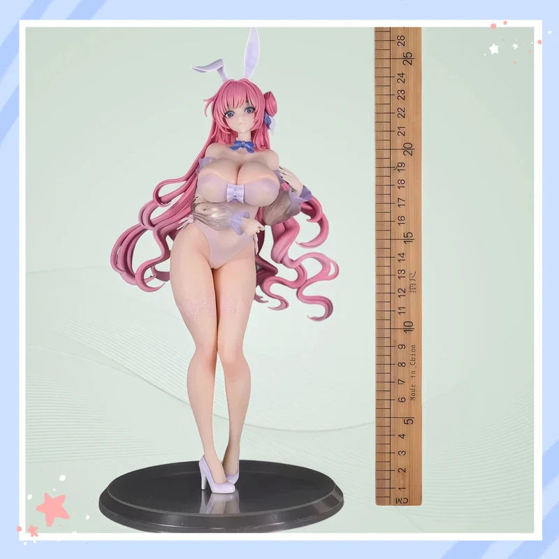 Anime Figure Bunny Girl Pink Hair Lace Standing PVC Figure Collectible Anime Game Peripheral Desktop Ornament 27Cm For Adult