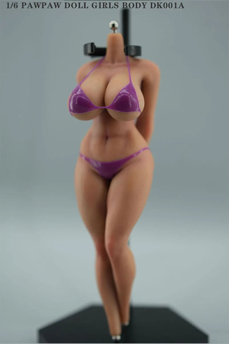 PawPawDoll DK001A 1/6 Anime Girl Oversize Breast Seamless Body 26.5cm Makeup Platinum Silicone Female Soldier Action Figure Doll