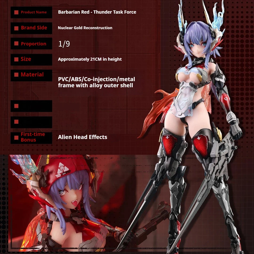 Animester Mecha Girl Action Figure Nuclear Gold Reconstruction Thunder Task Force Babella Articulated Joints Flexible PVC Body