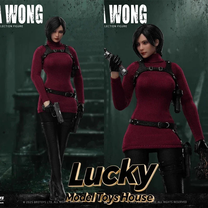 In Stock 1/12 Rolling Eyes Design Ada Wang Red Sweater 6inch BROTOYS LR011 Spy Female Killer Action Figure Model Collection
