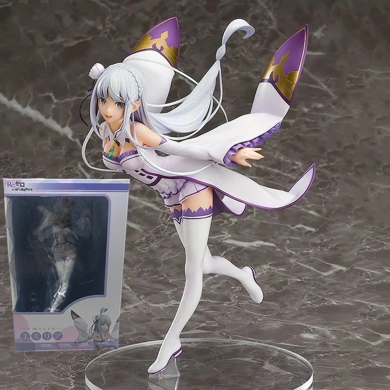 KDcolle Re:ZERO Starting Life in Another World Anime Figure Rem Sleep Sharing Action Figure Ram/Emilia Figurine Model Doll Toys