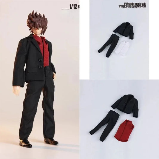 ACG-47 1/12 Scale Hobbies Trend Western-style Clothes Male Suit Shirt Pants Set Model Decor Fit 6'' Soldier Action Figure Body