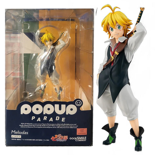 15CM Anime Meliodas King Model Character Doll Pillow Poses Carrying Sword Action Figure PVC Action Figure Collection Gift