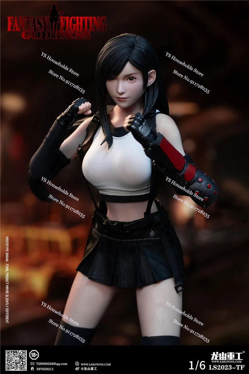 LS2023-TF 1/6 Goddess of Fighting Girl Tifa Action Figure Game Series Cool Handsome Soldier 12" Full Set Figurine Gifts Collects