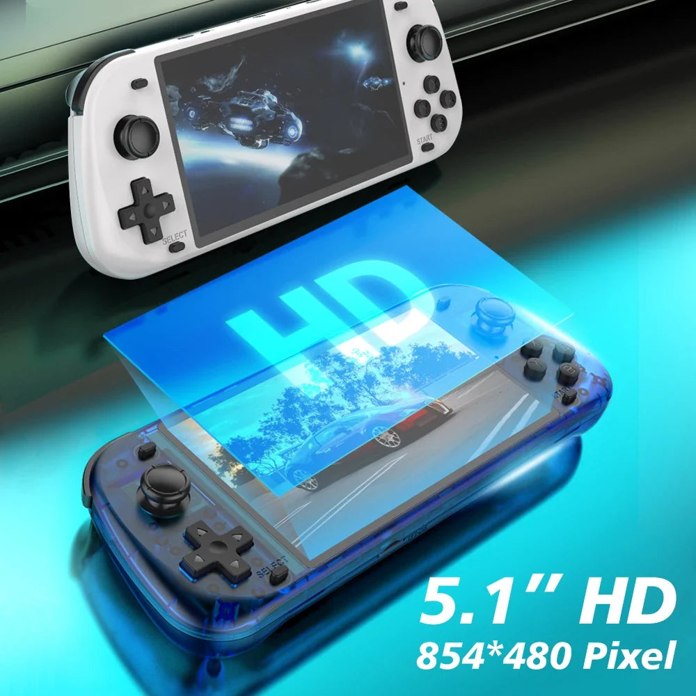 R50S Retro Games Console  128G 5.1inch IPS Screen Two-player Online Game PSP/PS1 Portable Console Game Boys Gifts