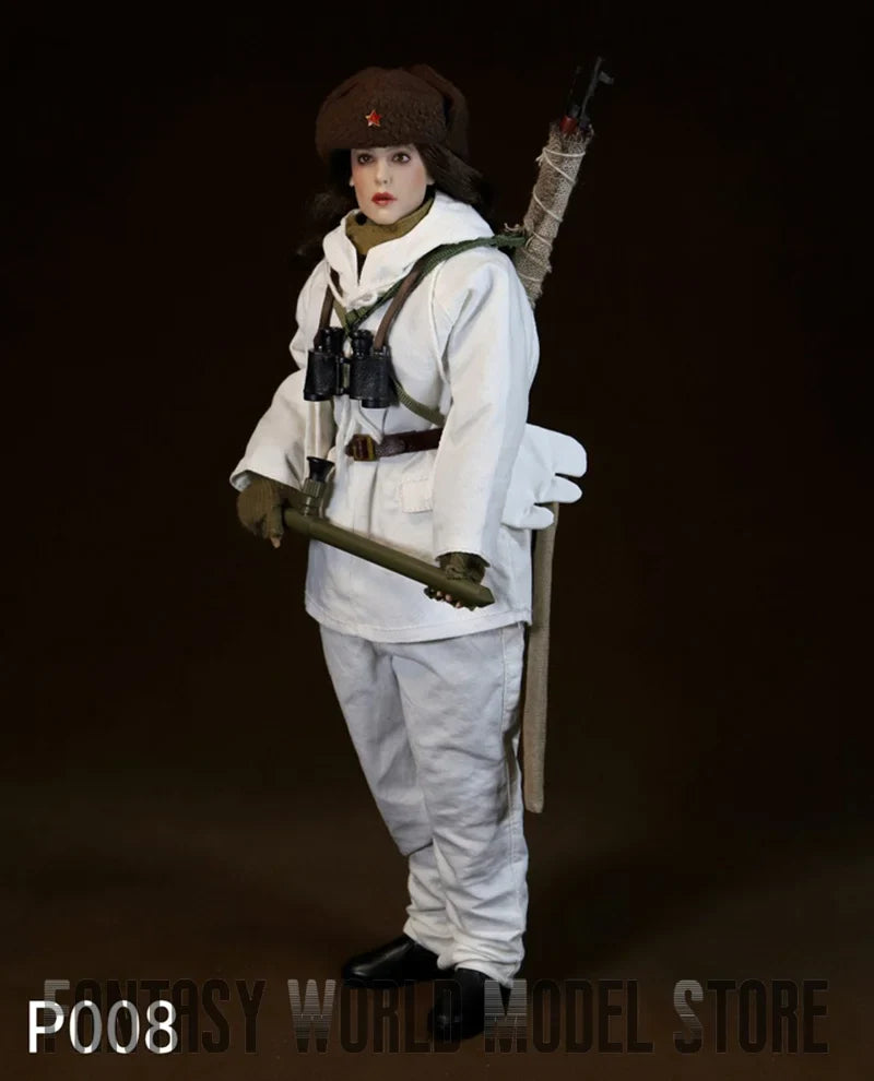 In Stock MOETOYS P008 1/6 Scale Soviet Assault Female Officer Snow Sniper 12'' Full Set Collectible Action Figure Model Dolls