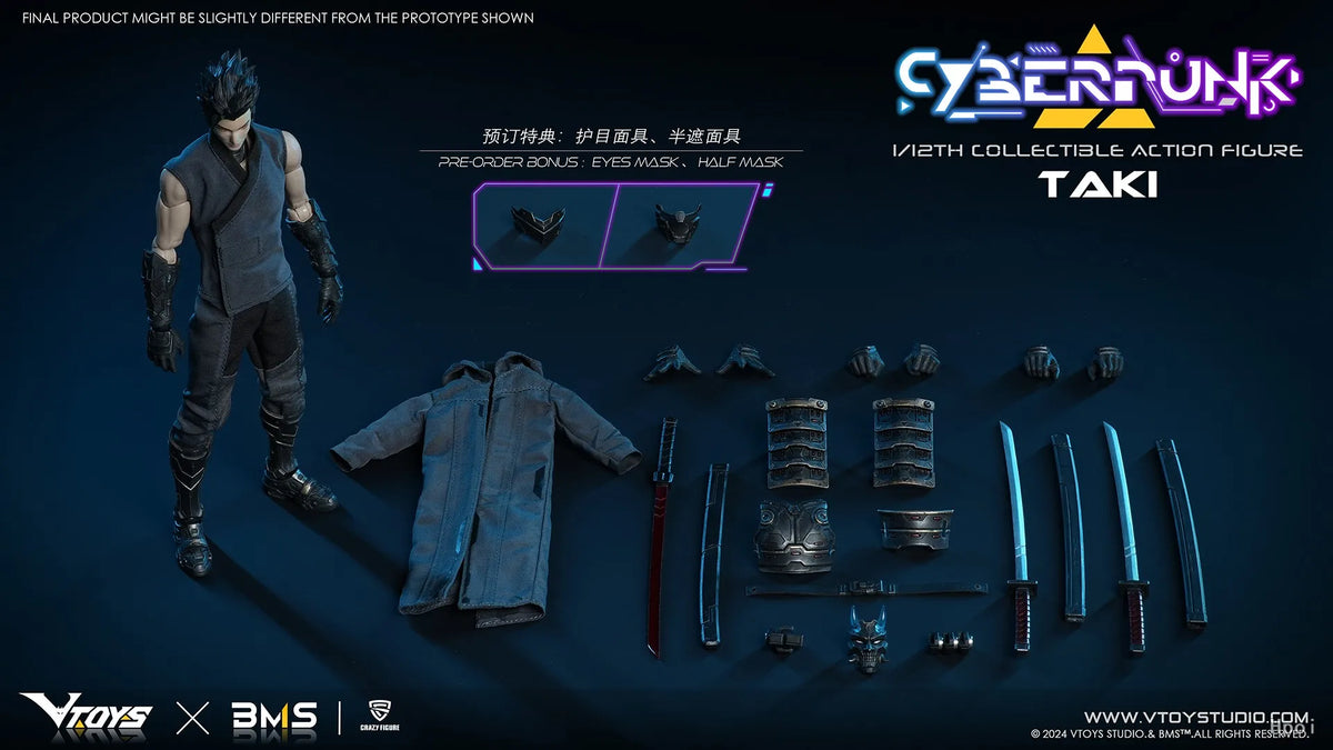 【In Stock】Original VTOYS Cyberpunk Samurai:Taki 1/12 Action Figure Model Toys Collection