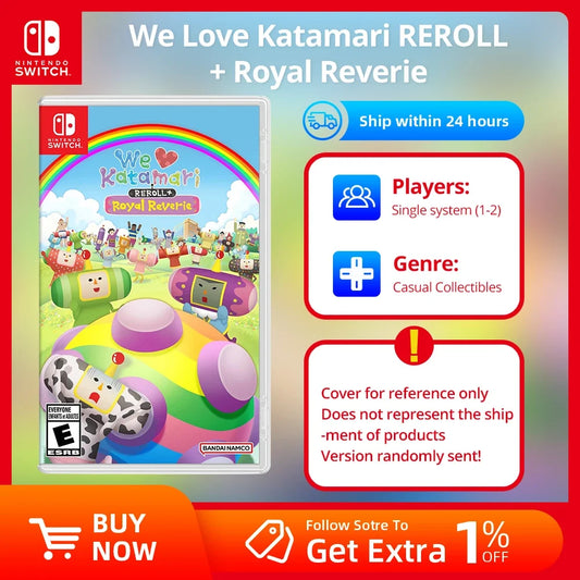 Nintendo Switch - WE LOVE KATAMARI REROLL + ROYAL REVERIE -US version- Games Cartridge Physical Card