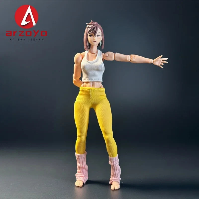1/12 Scale Vitality Sports Tank Top Yoga Pants Stacked Socks Set Clothes Model Fit 6" Nt-04 Romankey Action Figure Body Model