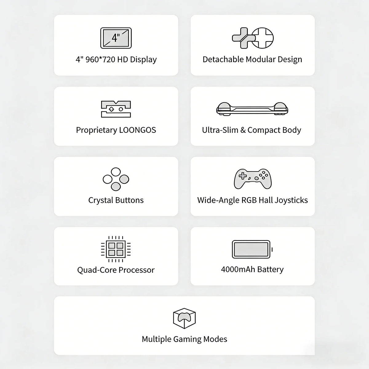 MINILOONG POCKET 1 Handheld Game Console 4'' IPS Screen HD Output Open Source Systems OTA Upgrades LOONG OS New Console POCKET1