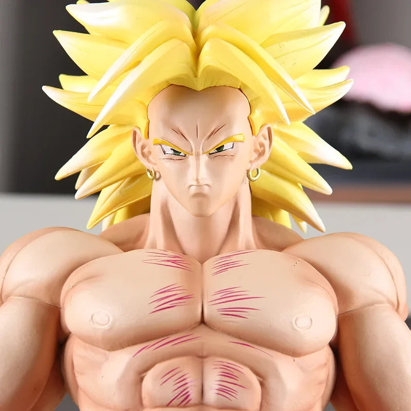 59cm Dragon Ball Anime Figure Broli Double Head Replaceable Peripheral Oversized Statue Action Figure Desktop Display Gift Toys