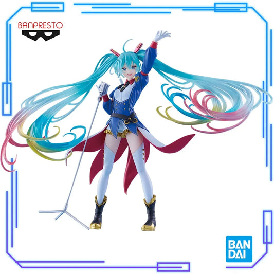 In Stock Bandai Original Genuine BPEV Banpresto Evolve Gundam Collaboration Hatsune Miku 21cm Collections Model Toy Figures Gift