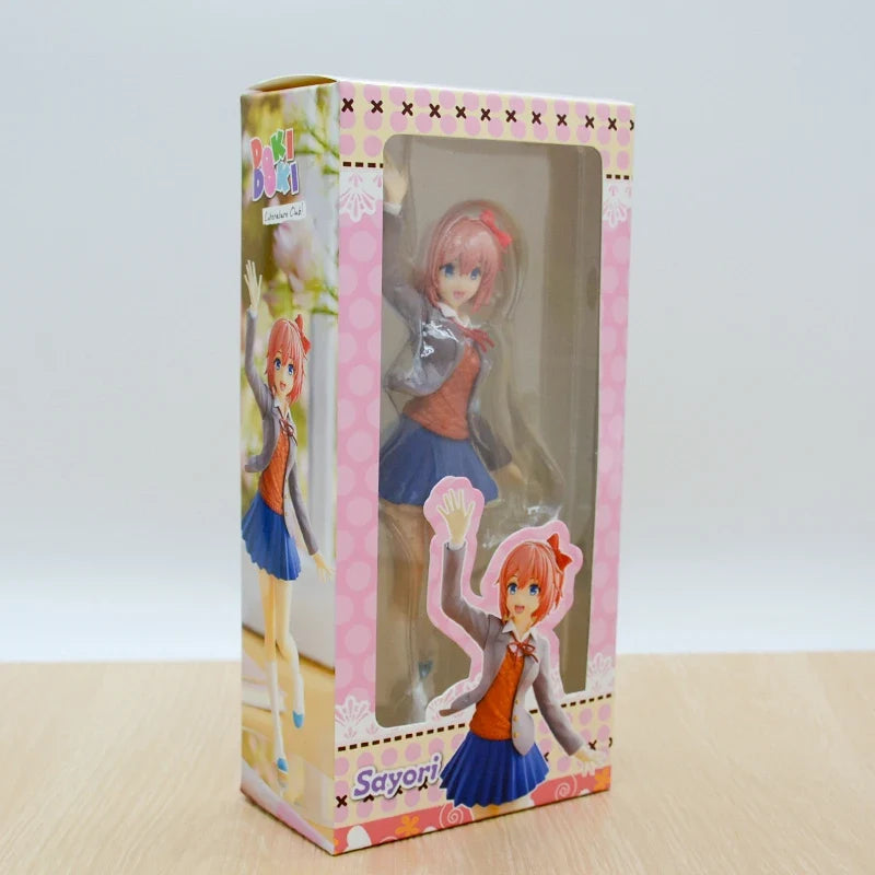 17cm POP UP PARADE Literature Club! Monika White Dress Anime Figure Sayori Action Figure Yuri/Natsuki Figure Model Doll Toy Gift