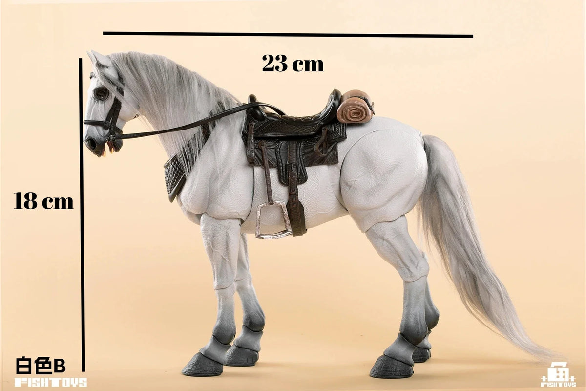 In Stock 23cm Fish Toys Horse Aciton Figure  1/12 Pvc Model Waste Land Series Panchromatic Horse Animal Statue Customized  Toys