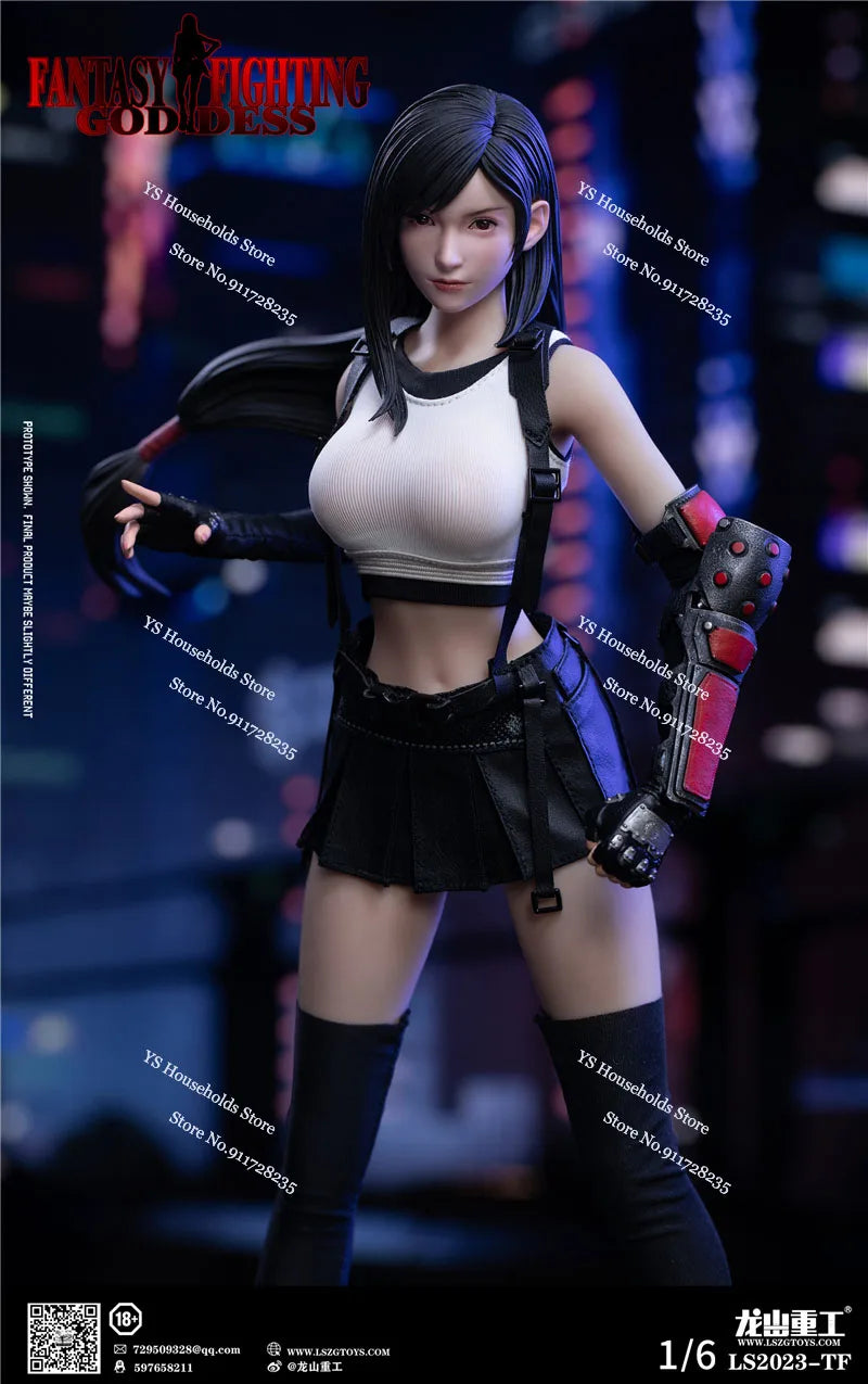 LS2023-TF 1/6 Goddess of Fighting Girl Tifa Action Figure Game Series Cool Handsome Soldier 12" Full Set Figurine Gifts Collects