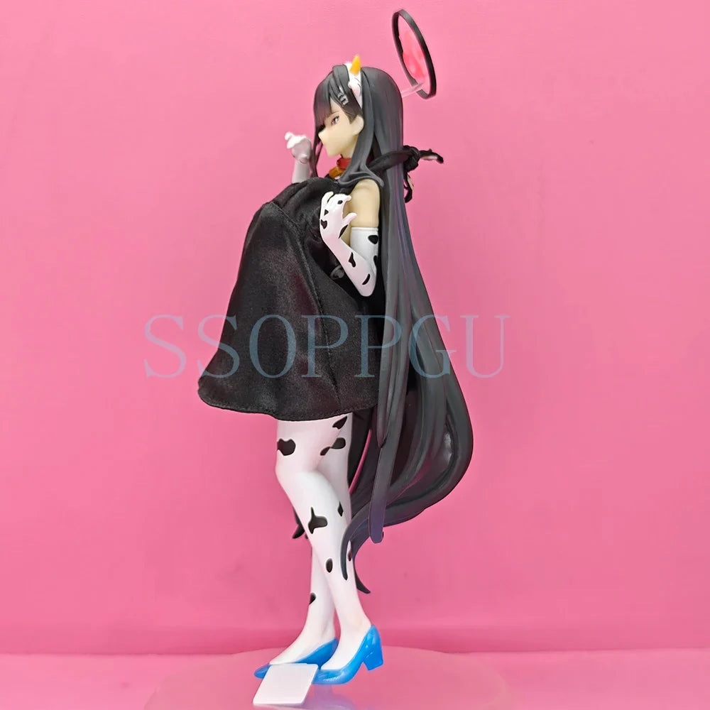 Blue Archive Figure Tsukatsuki Rio Cow Print Anime Sexy Girl PVC Action Figure Toy Game Statue Adults Collection Model Doll Gift