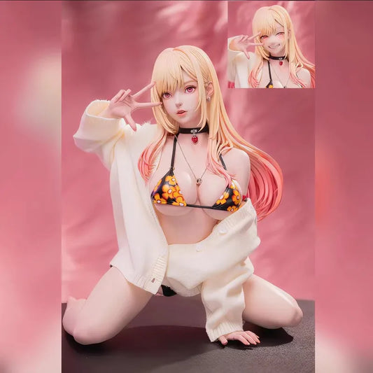My Dress-Up Darling Marin Kitagawa Swimsuit Gk Figure, Anime Girl Desktop Chassis Collectible Decor Ornament