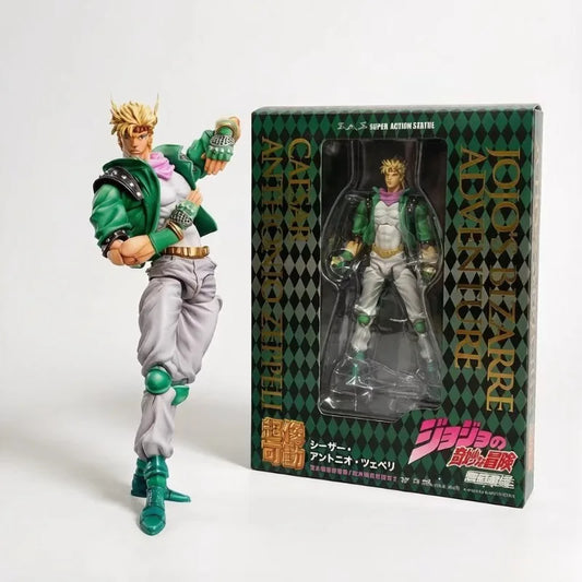 In Stock Medicos Super Action Statue JoJo's Bizarre Adventure Battle Tendency Caesar Zeppeli Green Limited Edition Action Figure
