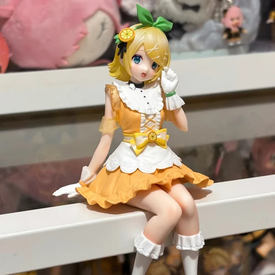 Anime Kagamine Rin Hatsune Miku Citrus Kagamine Rin PVC 15cm Anime Action Figures Desktop Accessories Model Collection Toy Gift